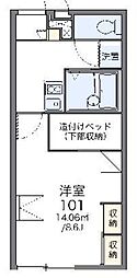 レオパレスキタパレス 1Kの間取図画像