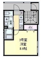ベイルーム相模原清新セレーナ 1Kの間取図画像