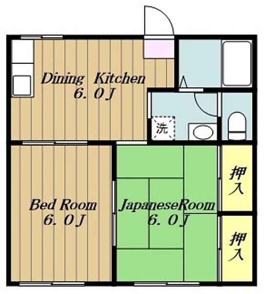 神奈川県厚木市愛甲１丁目(賃貸アパート2DK・2階・36.36㎡)の写真 その2