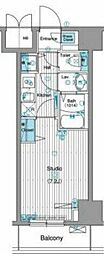グランド・ガーラ銀座 1Kの間取図画像