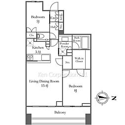 クラッシィハウス芝浦 2LDKの間取図画像