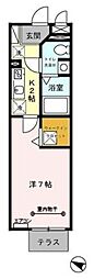M'sgarden 1Kの間取図画像