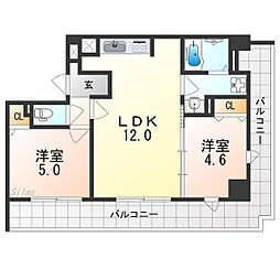プレステージ12番館 2LDKの間取図画像
