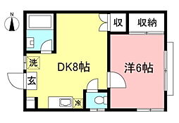 パークサイド国領 1DKの間取図画像