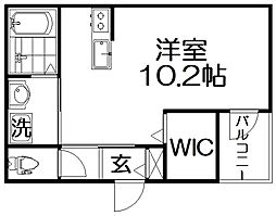 アールコート枚方東田宮 3階ワンルームの間取り