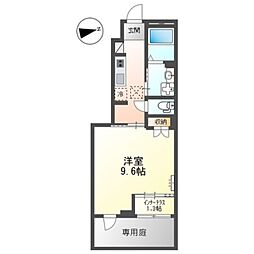 ビーハイム 1Kの間取図画像