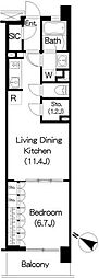 ブリリアイスト三軒茶屋アイビーテラス 1LDKの間取図画像