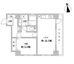 ラクラス田原町 1LDKの間取図画像