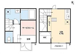 小田急小田原線 相武台前駅 徒歩4分の賃貸アパート 1階ワンルームの間取り