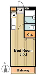 京王相模原線 京王永山駅 徒歩25分の賃貸マンション 1階1Kの間取り