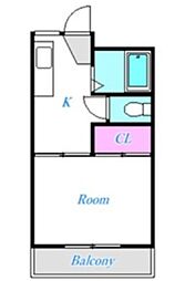 グリーングラス 1DKの間取図画像
