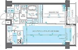 ZOOM広尾 6階1LDKの間取り