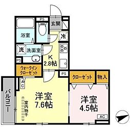 セレスティア柴又VI 2Kの間取図画像