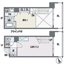 プライムスクエア 1LDKの間取図画像