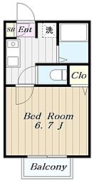ロイヤルコモード 1Kの間取図画像