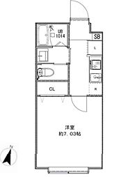 LANDS梅島 1階1Kの間取り
