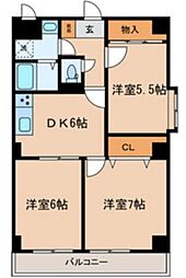 ジュイエ25 3DKの間取図画像