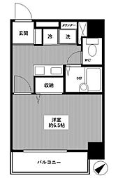 モンフェリーチェ 3階1Kの間取り