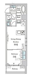 パークアクシス新宿西落合 1LDKの間取図画像