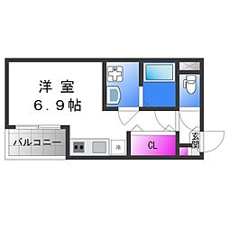 Osaka Metro千日前線 北巽駅 徒歩5分の賃貸アパート 3階ワンルームの間取り