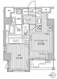 シティインデックス千代田秋葉原 1LDKの間取図画像