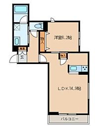 ファイブシャイン 2階1LDKの間取り
