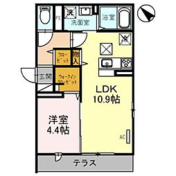 アルカンシエル 1LDKの間取図画像