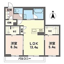 アンソレイユ 00105 ｜ 群馬県高崎市貝沢町1294-1（賃貸アパート2LDK・1階・64.77㎡） その2