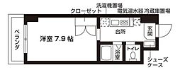 ローズウッド・ハイツ門前仲町 8階1Kの間取り