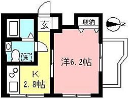 リヴェール永山 1Kの間取図画像