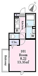 J-Maison淵野辺 1Kの間取図画像