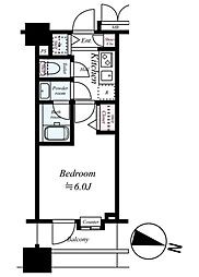 グランド・ガーラ横濱元町 1Kの間取図画像
