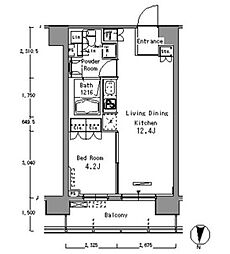 パークアクシス東陽町 1LDKの間取図画像