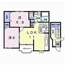 メゾン・ドーレ3 2LDKの間取図画像