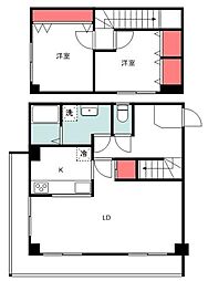 シティーハイム21 5階2LDKの間取り