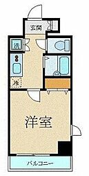 東急池上線 大崎広小路駅 徒歩8分の賃貸マンション 12階1Kの間取り