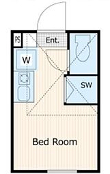 ココパレス 1階ワンルームの間取り