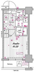 東京メトロ南北線 白金高輪駅 徒歩4分の賃貸マンション 9階1Kの間取り