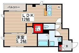 グランテリア淺野 1LDKの間取図画像