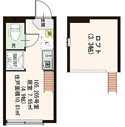 Prestige西巣鴨 ワンルームの間取図画像