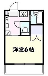 パークサイド駒沢B 1Kの間取図画像