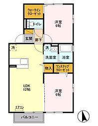 エレガンテA 2LDKの間取図画像