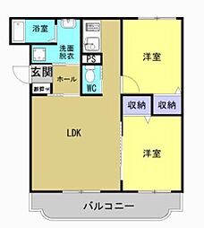 サンクレール常盤 2LDKの間取図画像