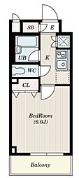 S-FORT潮見 1Kの間取図画像