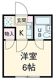 コーポK5 1Kの間取図画像