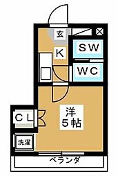ウエストヒル ワンルームの間取図画像
