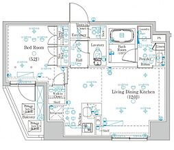 ディップス東十条駅前プレミアム 11階1LDKの間取り
