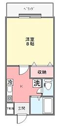 ドゥミル霞ケ関 1Kの間取図画像