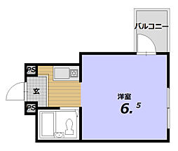 藤井ハウス 1Kの間取図画像