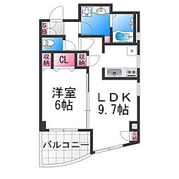 ジェルメ河善 1LDKの間取図画像